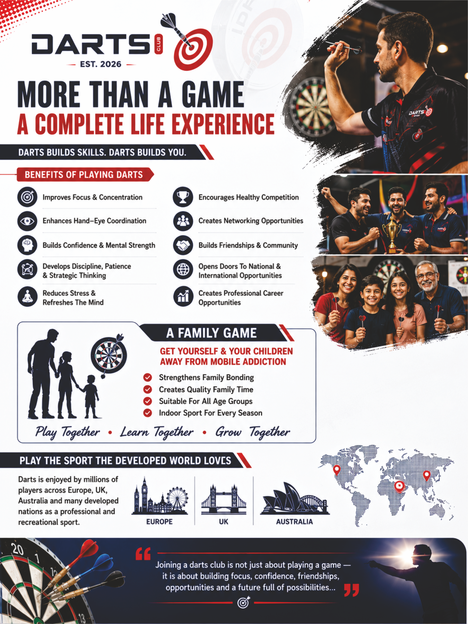 Darts Club membership benefits and weekly tournaments Palodia Gujarat